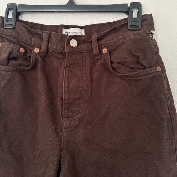Zara Denim Brown Jeans Pants US size 4 - Picture 5 of 5